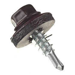 Саморезы кровельные с буром 19х5,5 мм металл-металл коричневые RAL 8017 (70 шт.)