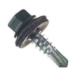 Саморезы кровельные с буром 19х5,5 мм металл-металл зеленые RAL 6005 (70 шт.)