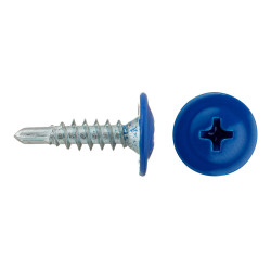 Саморезы клопы 16x4,2 мм с буром Daxmer (200 шт.) синий RAL 5005 Саморезы клопы 16x4,2 мм с буром Daxmer (200 шт.) синий RAL 5005