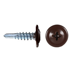 Саморезы клопы 16x4,2 мм с буром Daxmer (200 шт.) коричневый RAL 8017 Саморезы клопы 16x4,2 мм с буром Daxmer (200 шт.) коричневый RAL 8017