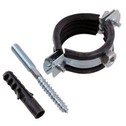 Хомут сантехнический 1 1/4" 40-45 мм оцинкованная сталь со шпилькой и дюбелем Хомут сантехнический 1 1/4" 40-45 мм оцинкованная сталь со шпилькой и дюбелем