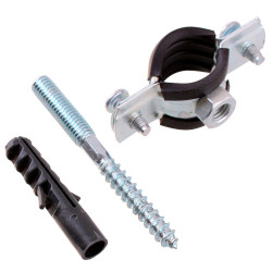 Хомут сантехнический 1/2" 20-24 мм оцинкованная сталь со шпилькой и дюбелем (2 шт.) Хомут сантехнический 1/2" 20-24 мм оцинкованная сталь со шпилькой и дюбелем (2 шт.)