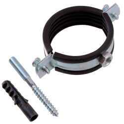 Хомут сантехнический 2" 60-64 мм оцинкованная сталь со шпилькой и дюбелем Хомут сантехнический 2" 60-64 мм оцинкованная сталь со шпилькой и дюбелем