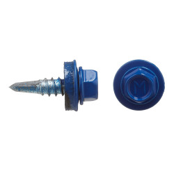 Саморезы кровельные с буром 19х5,5 мм металл-металл синие RAL 5005 Daxmer (250 шт.)