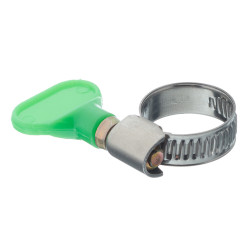 Хомут червячный обжимной 12-22 мм нержавеющая сталь с бабочкой Хомут червячный обжимной 12-22 мм нержавеющая сталь с бабочкой