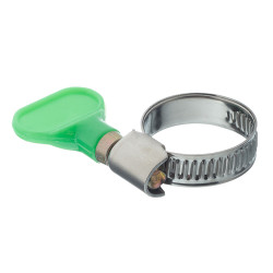 Хомут червячный обжимной 16-25 мм нержавеющая сталь с бабочкой Хомут червячный обжимной 16-25 мм нержавеющая сталь с бабочкой