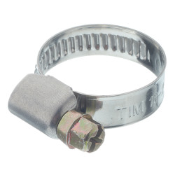 Хомут червячный обжимной 16-27 мм нержавеющая сталь (2 шт.) Хомут червячный обжимной 16-27 мм нержавеющая сталь (2 шт.)
