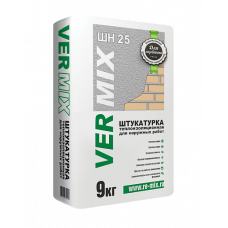 Штукатурка РЕАЛ теплоизоляционная для наружных работ VERMIX ШН25 9кг