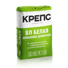 ВЛ шпаклевка фасадная белая КРЕПС, цементная 20кг