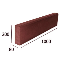 БОРДЮР БЕТОННЫЙ БОРТОВОЙ 1000Х200Х80 ММ, КОРИЧНЕВЫЙ БОРДЮР БЕТОННЫЙ БОРТОВОЙ 1000Х200Х80 ММ, КОРИЧНЕВЫЙ
