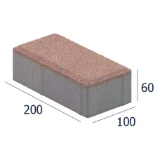 ПЛИТКА ТРОТУАРНАЯ КИРПИЧИК-1 1П.6 200Х100Х60 ММ КРАСНЫЙ