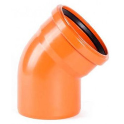 Отвод для наружной канализации НПВХ 200/15