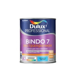 Краска моющаяся Dulux Bindo 7 экстрапрочная база BС бесцветная 1 л Краска моющаяся Dulux Bindo 7 экстрапрочная база BС бесцветная 1 л