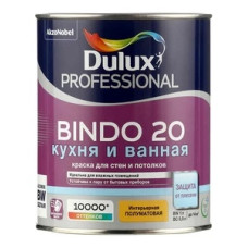 Краска моющаяся Dulux Bindo 20 кухня и ванная база BW белая 1 л