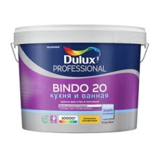 Краска моющаяся Dulux Bindo 20 кухня и ванная база BС бесцветная 9 л