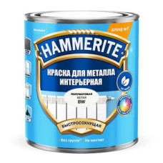 Краска по металлу интерьерная Hammerite Interior база BW белая полуматовая 0,9 л