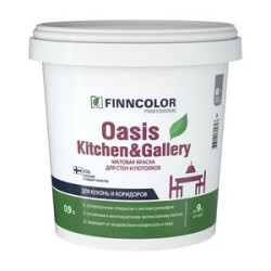 Краска моющаяся Finncolor Oasis Kitchen&Gallery база С бесцветная 0,9 л Краска моющаяся Finncolor Oasis Kitchen&Gallery база С бесцветная 0,9 л