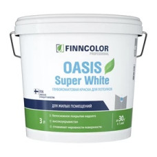 Краска для потолка Finncolor Oasis super white белая 3 л