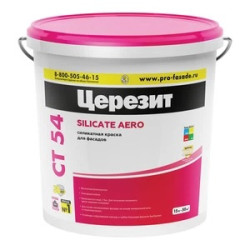 Краска фасадная Церезит СТ54 силикатная база А белая 15 л Краска фасадная Церезит СТ54 силикатная база А белая 15 л