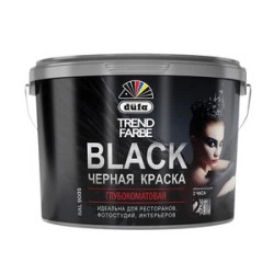 Краска моющаяся Dufa Trend Farbe Black черная RAL 9005 10 л Краска моющаяся Dufa Trend Farbe Black черная RAL 9005 10 л