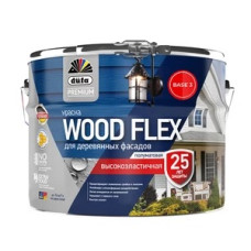 Краска фасадная по дереву Dufa Woodflex акриловая база 3 бесцветная 8,1 л