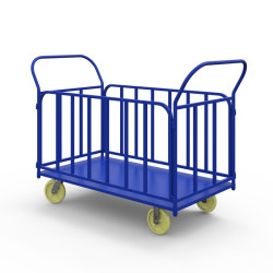 Тележка платформенная с трубчатыми бортами ТБ 4 (г/п 400 кг, 1200x600 мм, колеса чугун/полиуретан 150 мм) Тележка платформенная с трубчатыми бортами ТБ 4 (г/п 400 кг, 1200x600 мм, колеса чугун/полиуретан 150 мм)