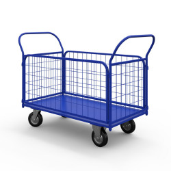 Тележка платформенная с сетчатыми бортами ТС 4 (г/п 300 кг, 1200x600 мм, колеса черная резина 125 мм) Тележка платформенная с сетчатыми бортами ТС 4 (г/п 300 кг, 1200x600 мм, колеса черная резина 125 мм)