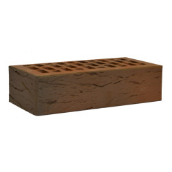 Кирпич облицовочный пустотелый ЛСР М175 1NF светло-коричневый флэш Рустик 250х120х65мм 480шт