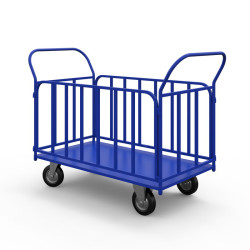 Тележка платформенная с трубчатыми бортами ТБ 1 (г/п 550 кг, 800x500 мм, колеса черная резина 200 мм) Тележка платформенная с трубчатыми бортами ТБ 1 (г/п 550 кг, 800x500 мм, колеса черная резина 200 мм)