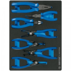 KING TONY Набор съемников стопорных колец, пассатижей и бокорезов, ложемент, 7 предметов KING TONY Набор съемников стопорных колец, пассатижей и бокорезов, ложемент, 7 предметов