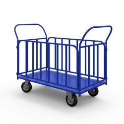 Тележка платформенная с трубчатыми бортами ТБ 5 (г/п 550 кг, 1200x700 мм, колеса серая резина 200 мм) Тележка платформенная с трубчатыми бортами ТБ 5 (г/п 550 кг, 1200x700 мм, колеса серая резина 200 мм)